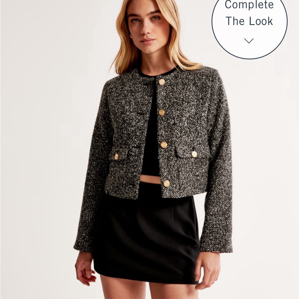 Abercrombie Collarless Textured jacket